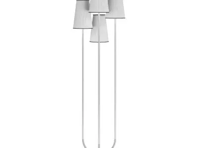 Floor lamp with 4 textile lampshades on separate stands  3D model