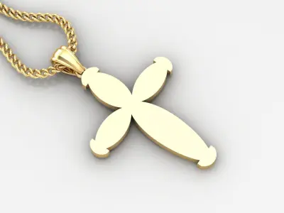 Light Gold 18K Cross Pendant 1CP092 3D print model