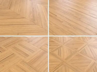 Parquet - Laminate - Wooden floor 4 in 1 Low-poly 3D model