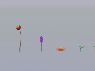 Collection of 3D environment assets Low-poly 3D model