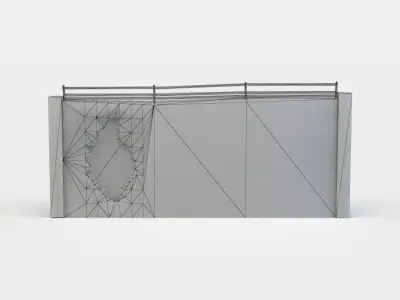 Wall fragment Low-poly 3D model