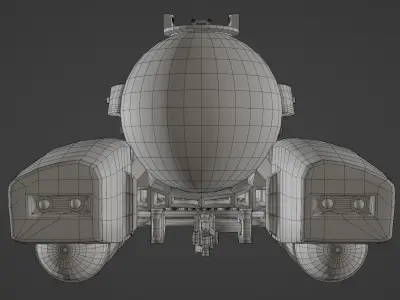 Submarine low poly 3d model orange and Free low-poly 3D model