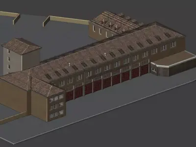 Big Firestation -  Gro0e Feuerwache  Low-poly 3D model