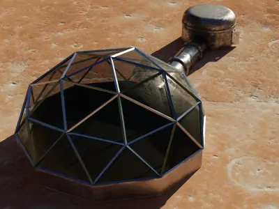 Martian - Moon base 3D model Low-poly 3D model