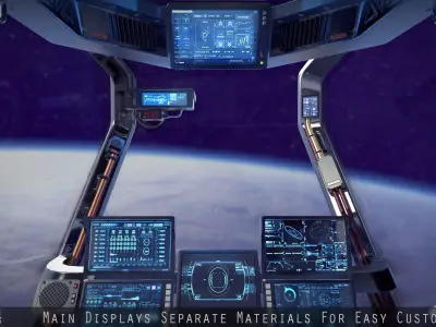 Sci Fi Fighter Cockpit 4 Low-poly 3D model