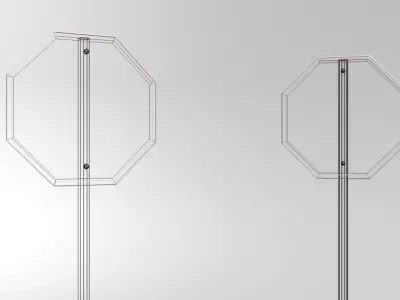 Stop Sign Low-poly 3D model