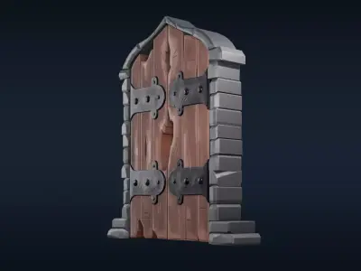 Stylized Castle Door Free 3D model