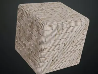 Bleached Herringbone Reed Weave PBR Seamless Texture