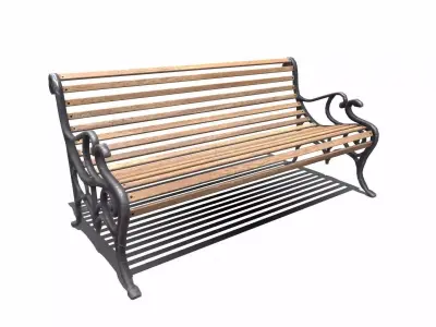 Old Park Bench Low-Poly PBR Low-poly 3D model