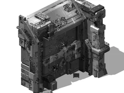 Space - damaged wall 01 3D model