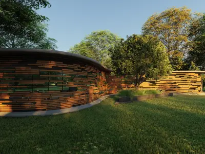 parametric facade design scene  3D print model