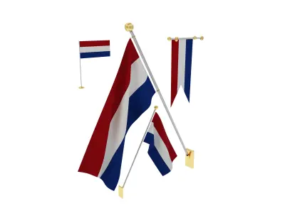 Flags of  Netherland 3D model