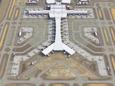 Doha - Hamad International Airport - DOH Low-poly 3D model