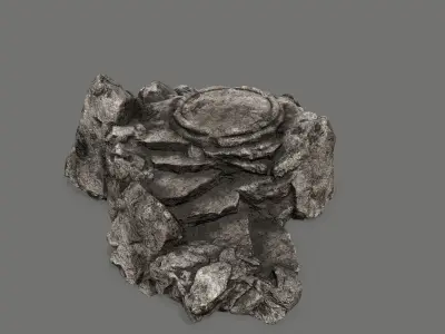 Ladder Ruin Low-poly 3D model 12
