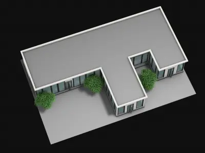 Building shopping complex Low-poly 3D model