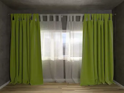 Curtain Room Set 3D model