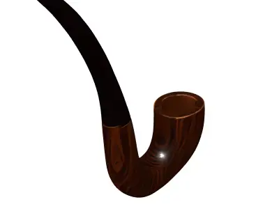 Classic Wooden Smoking Pipe 3D Model Low-poly 3D model