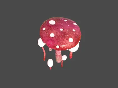 Fantasy Mushroom H03 Red - Scene Backdrop Design Low-poly 3D model
