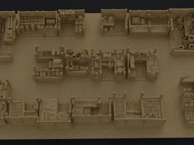 Modular Grand Marketplace Tabletop Terrain 28 MM 3D print model