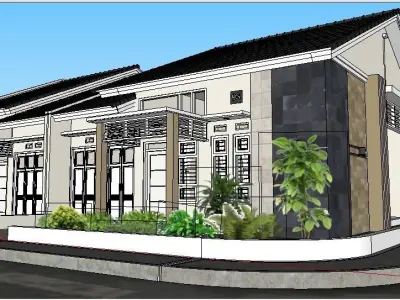 Sweet couple corner house 3D model