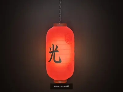 6 AsianLantern copper lantern hanging 3D Model Pack