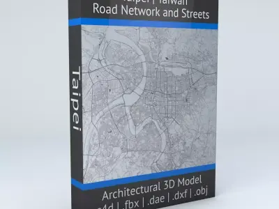 Taipei Road Network and Streets 3D model