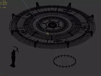 Moon City - Round Platform 04 3D model