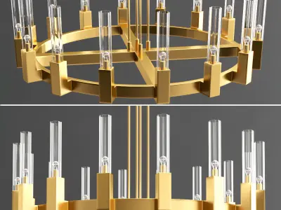 Villa Restaurant Pendant Chandelier 3D model