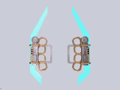 Sci fi elite bladed knuckle Low-poly 3D model