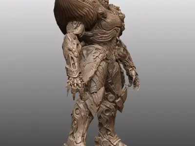 Abyssal Mech Titan Biomechanical Ocean Warrior 3D print model