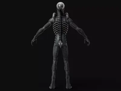 Xenomorph Alien Low-poly Rigged 3D model