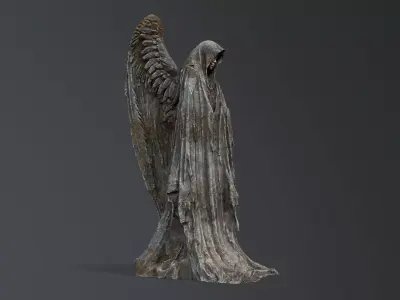  angel woman Statue Low-poly 3D model