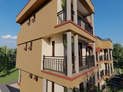 Apartments apartment building in kenya 3D model