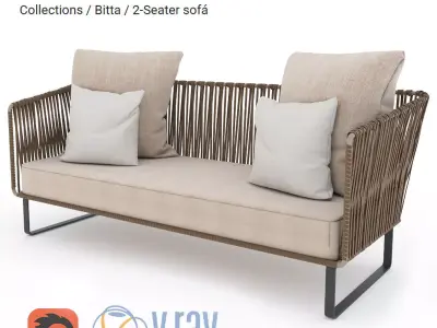 Kettal Bitta 2-Seater sofa 3D model