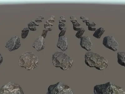 Scanned Rocks Collection 02 - High Detail Low-poly 3D model