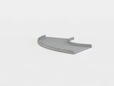 Road curve right Low-poly 3D model
