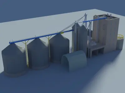 Low Poly Cartoony Feed Plant Low-poly 3D model