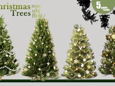 05 Christmas Trees 3D model