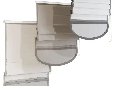 Roman Blinds Curtain Set Low-poly 3D model