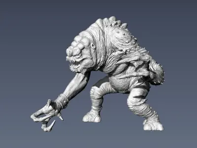 Rancor alien creature with claws 3D print model