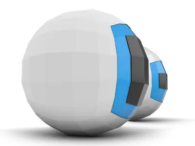 Polygonal Digital Eyes Low-poly 3D model