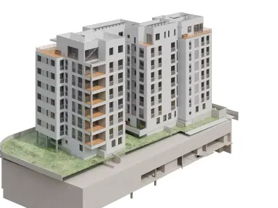 Residence Building 8 Low-poly 3D model