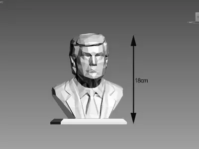 president trump low-poly pen holder 3D print model