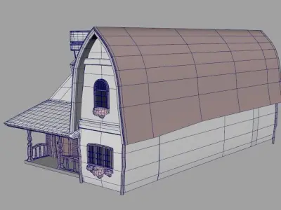 house cartoon Low-poly 3D model