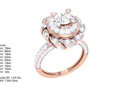  Women Ring MTL 3dm STL OBJ FBX Details 3D print model 9