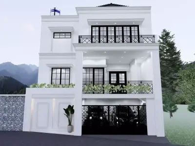 Interior and Exterior Modern Classic house 3D model