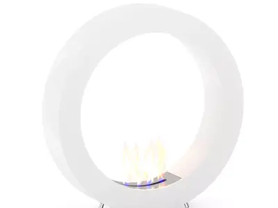 Round Gas Fireplace 3D model