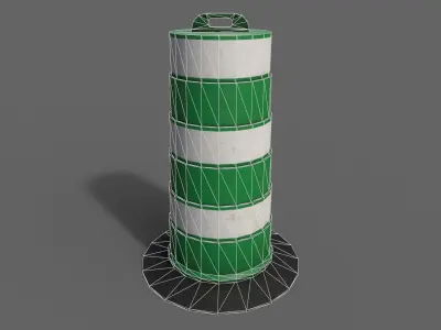 PBR Traffic Drum Barrel Green Low-poly 3D model