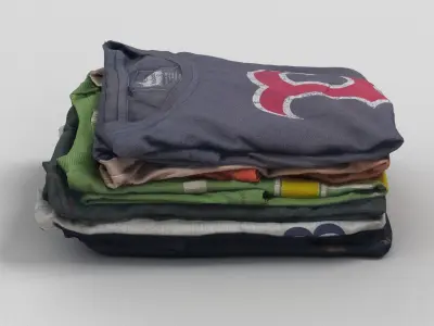 Folded T-Shirt Pile 3D model
