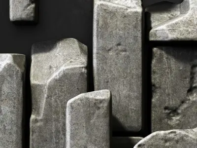 Stone block smooth decor  n1 3D model